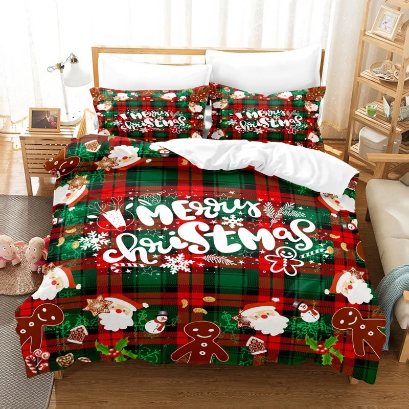 3-Piece Christmas-Themed Duvet Cover - Soft, Breathable, Cozy Home Bedding with A Vibrant Tree