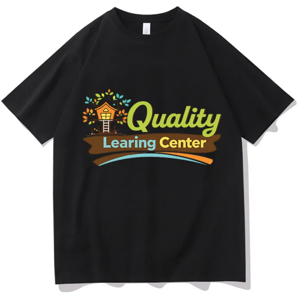 Quality Learning Center Print T-shirt Unisex Streetwear Short Sleeve Cotton Loose Male Tshirts Fashion Casual Game Graphic Tops