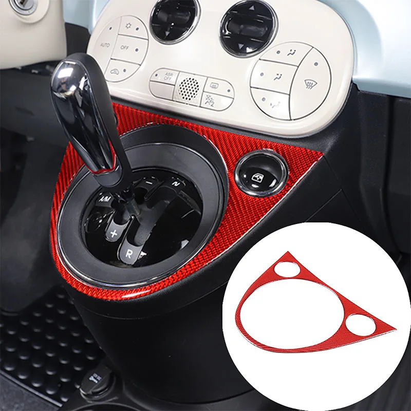 

Для Fiat 500 2010-2025 мягкое углеродное волокно автомобильное центральное управление панель переключения передач отделка наклейка аксессуары для интерьера