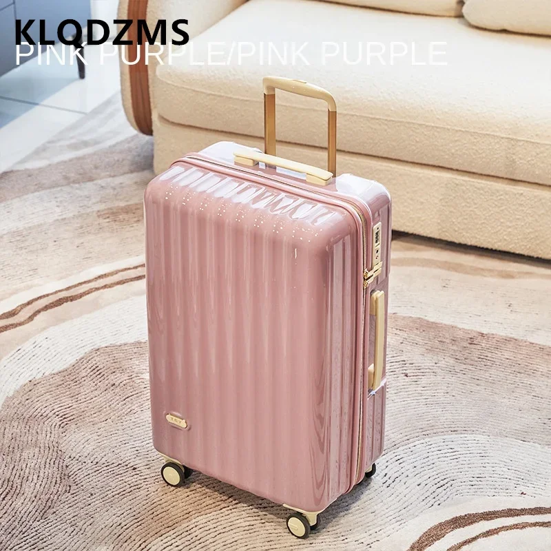 Imagem -06 - Klqdzms-mala de Bagagem com Rodas Trolley Case Caixa de Embarque Ultra Leve 30 Polegadas Grande Capacidade Abs e pc 22 24 26 28