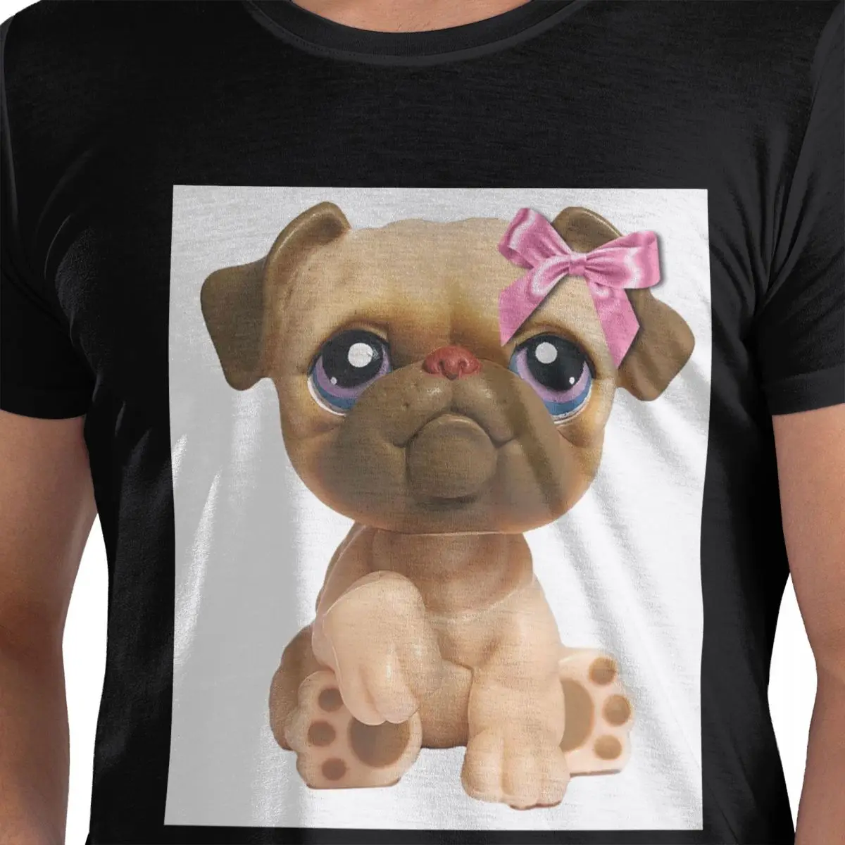 Camiseta Coquette Littlest Pet Shop LPS Bulldog 451 para hombre, camisetas de algodón de talla grande, camisetas para hombre, ropa corta con cuello redondo, Tops