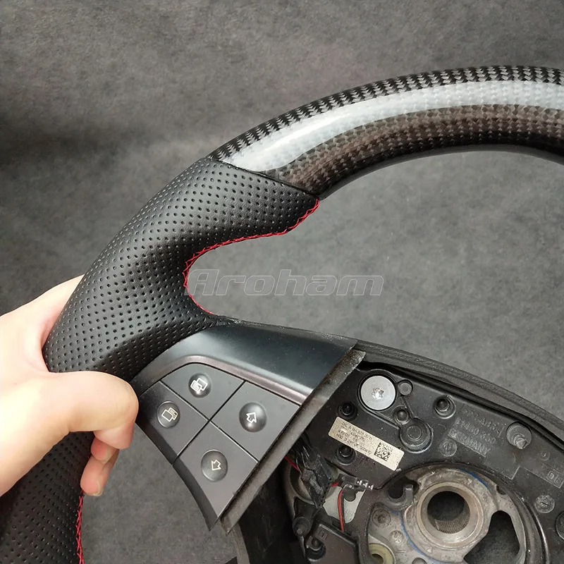 Aroham Customize Carbon Fiber Steering Wheel For Mercedes Benz W164 W245 W251 ML GL B R Class 300 350 400 2006 2007 2008 2009