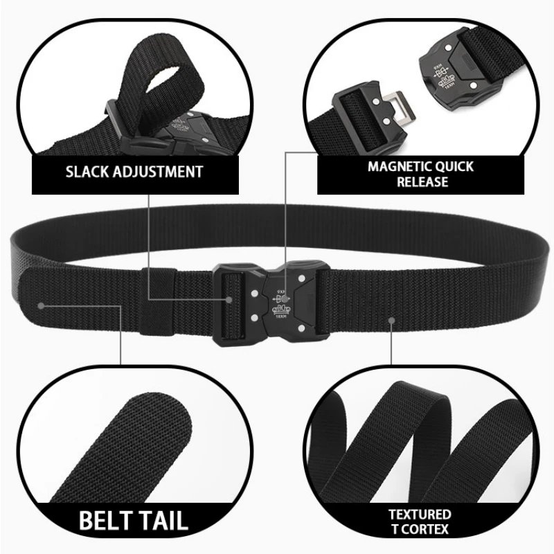 High Quality Tactical Belt Outdoor Work Training Belt Woven Belt Canvas Tactical Multi Function Combat Belt Denim Belt