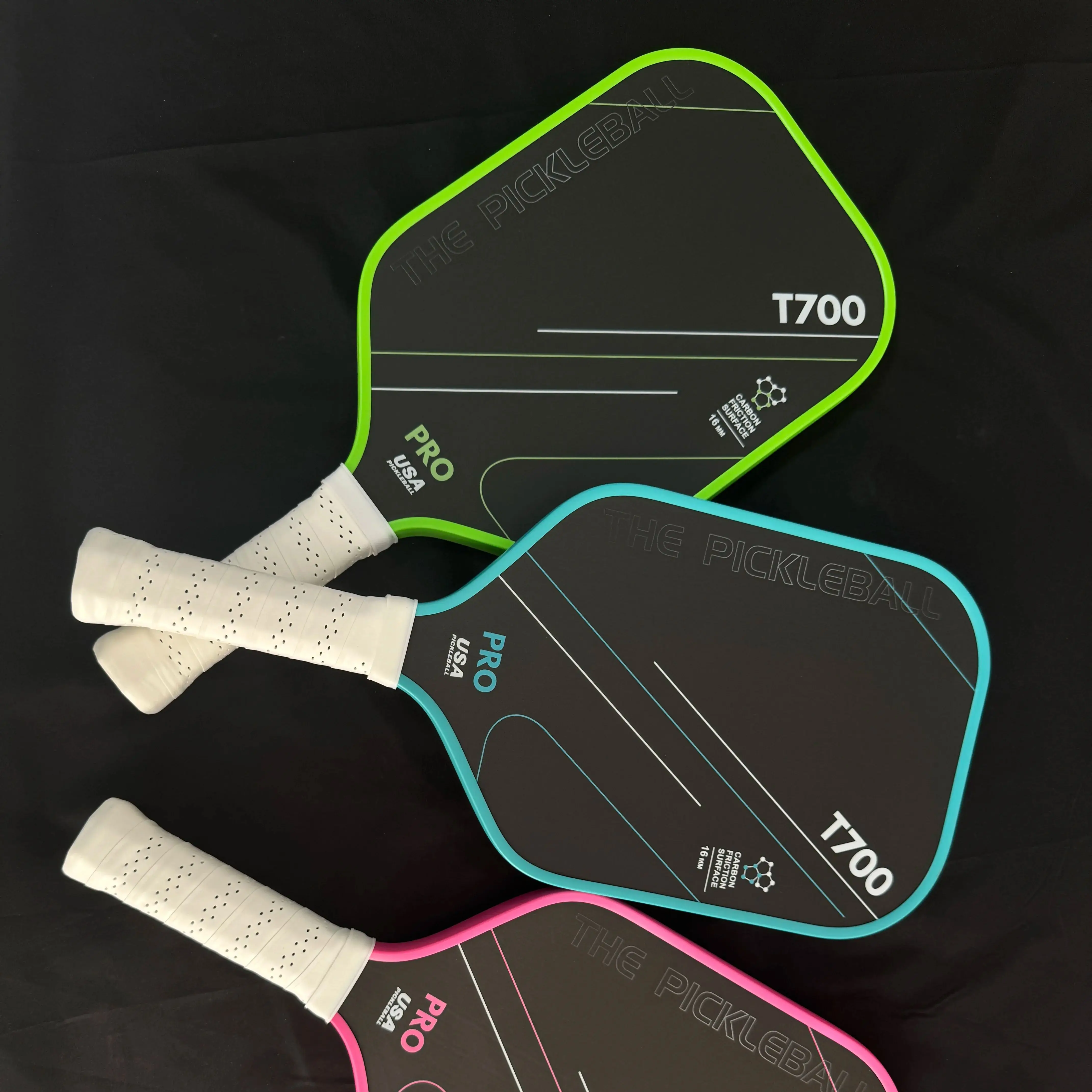 

T700 Raw Carbon Fiber Pickleball Paddle: Powerful Spin, Grit, and Balance with 16mm Profile and Textured Surface