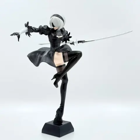 24CM NieR Automata YoRHa No. 2 Type B figma 2B Lifeform Kaine Nier PVC Action figure doll model Collectible statue figura gift