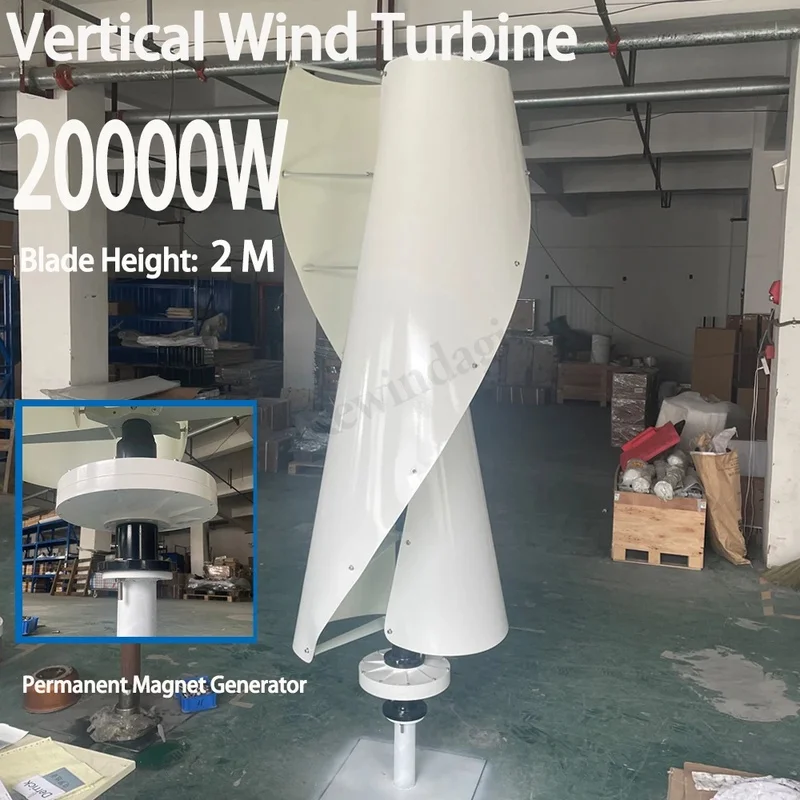 High Voltage Vertical Wind Turbine Generator 20000W 220V with On Grid Inverter for Power Grid