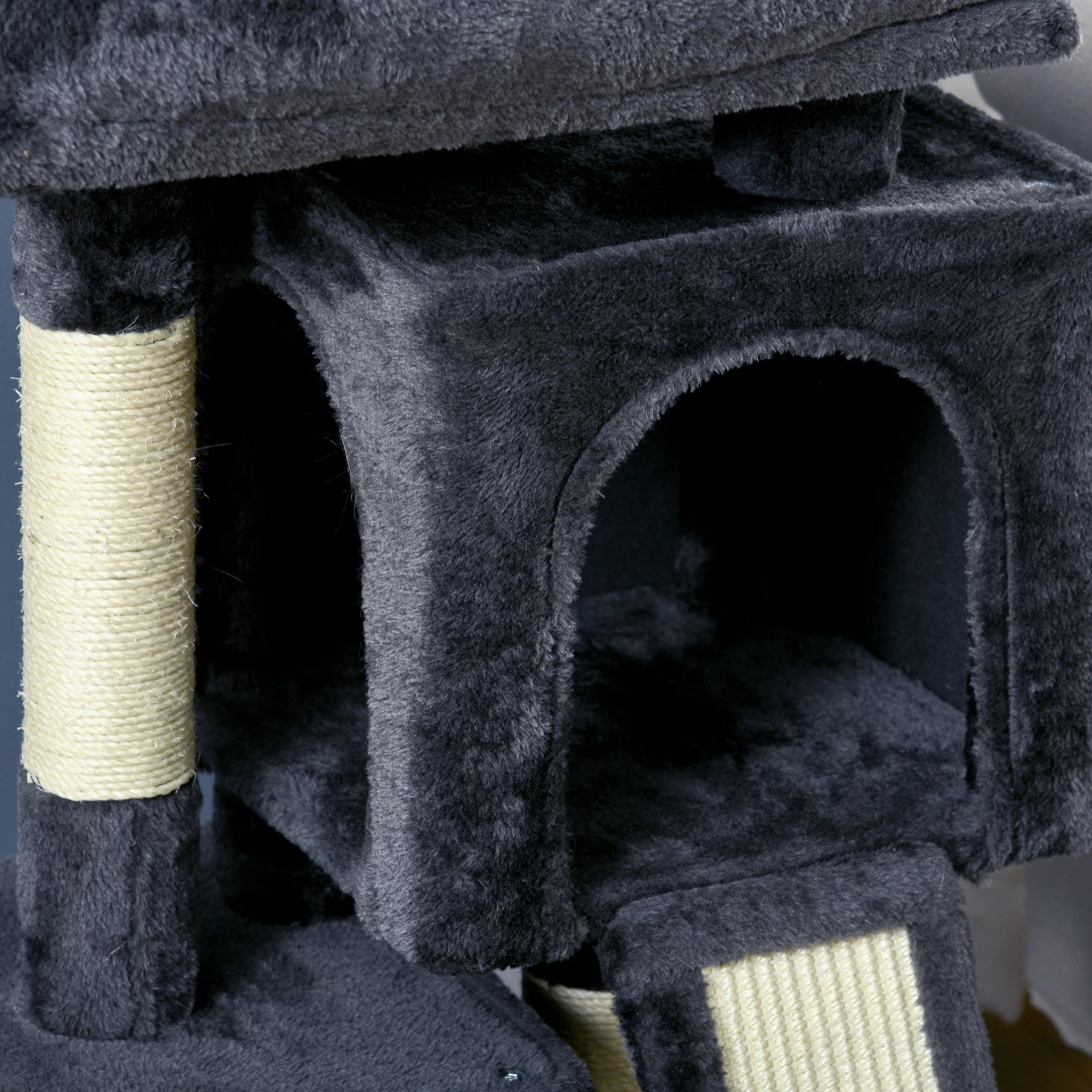 PawHut Cat Rest & Play Activity Tree w/ 2 House Perch Scratching Post
