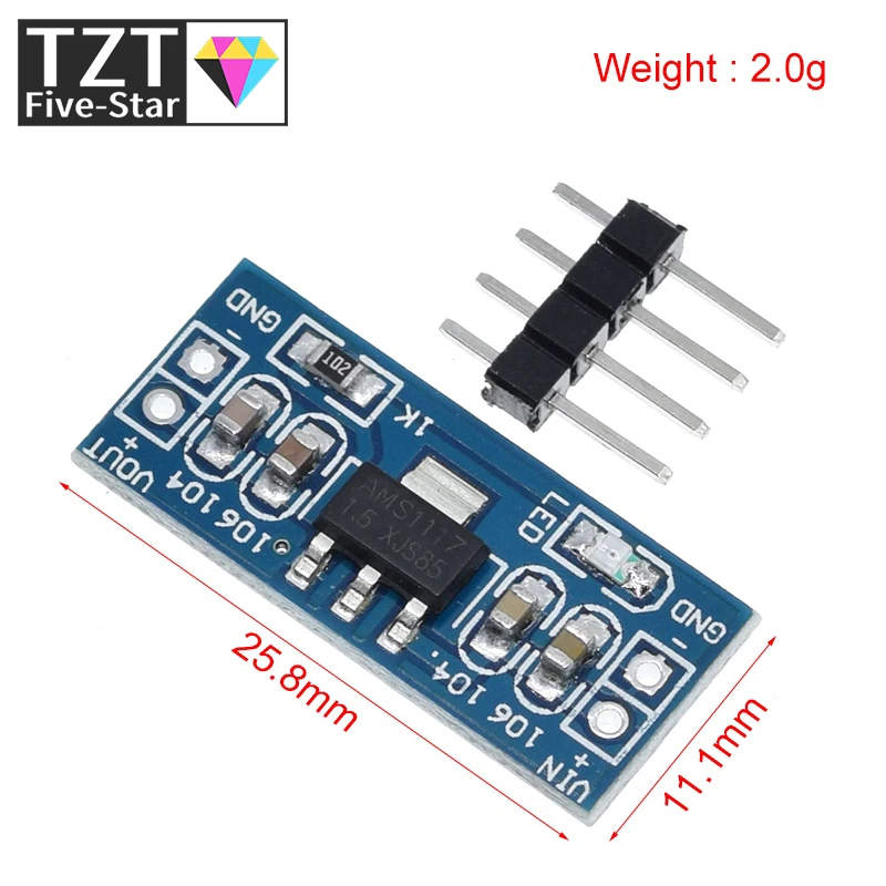 1PCS AMS1117 1.2V 1.5V 1.8V 2.5V 3.3V 5V power supply module AMS1117-5.0V power module AMS1117-3.3V For diy kit