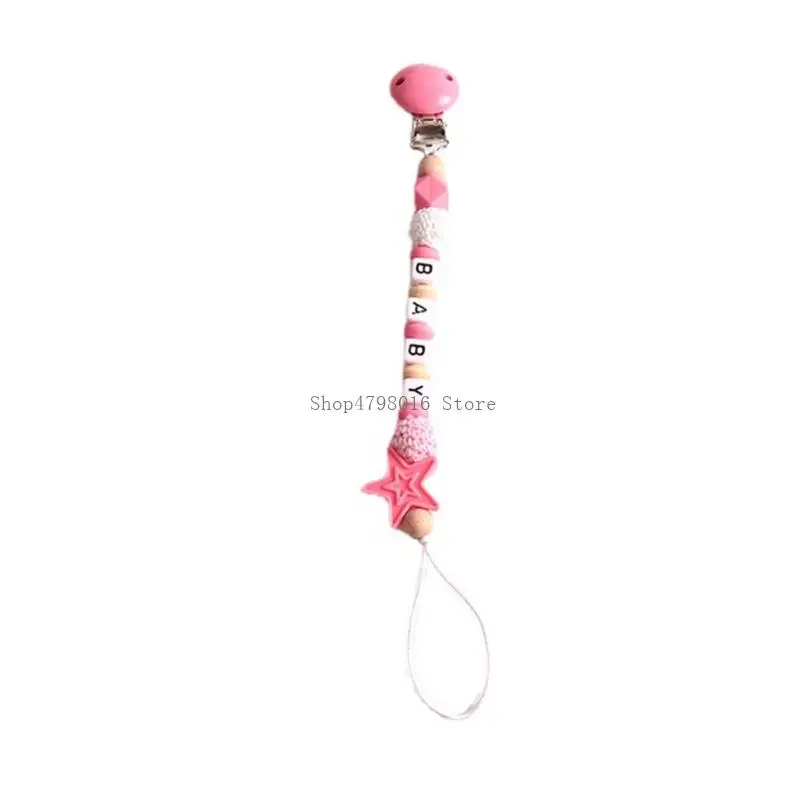 Beaded Pacifier Clip Holder for Infants Ages 3 Months and Older, Quick Fastening for Clothing and High-Chair Routines