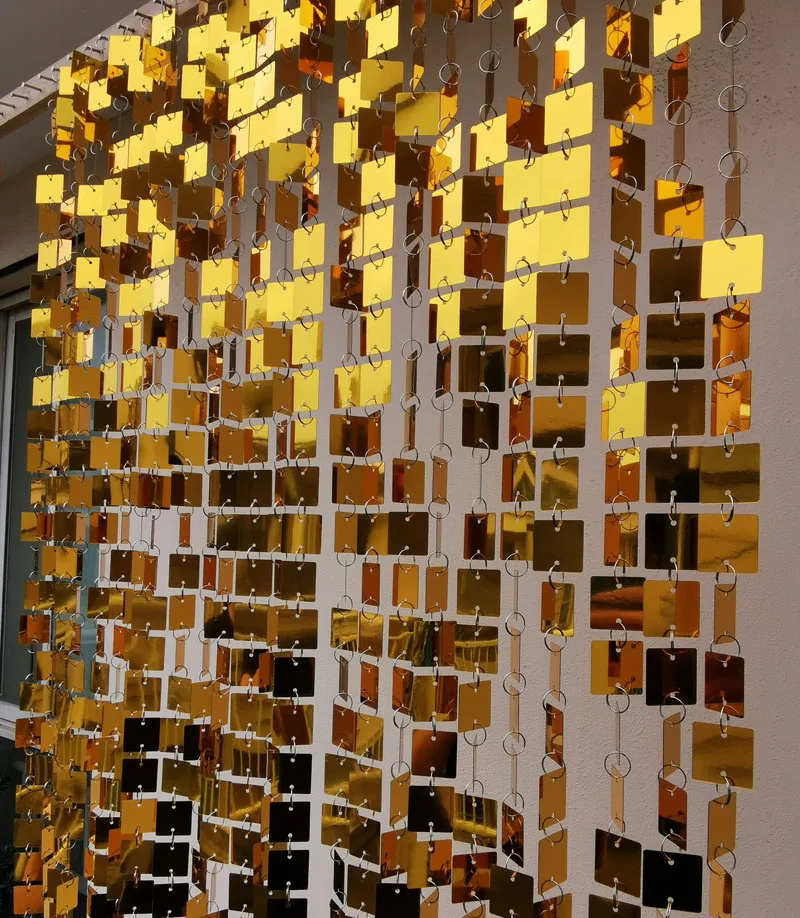 3cm Gold Silver Square Sequins Hanging string Wedding Props Booth Decoration Holiday Activities Indoor Outdoor Photo Background
