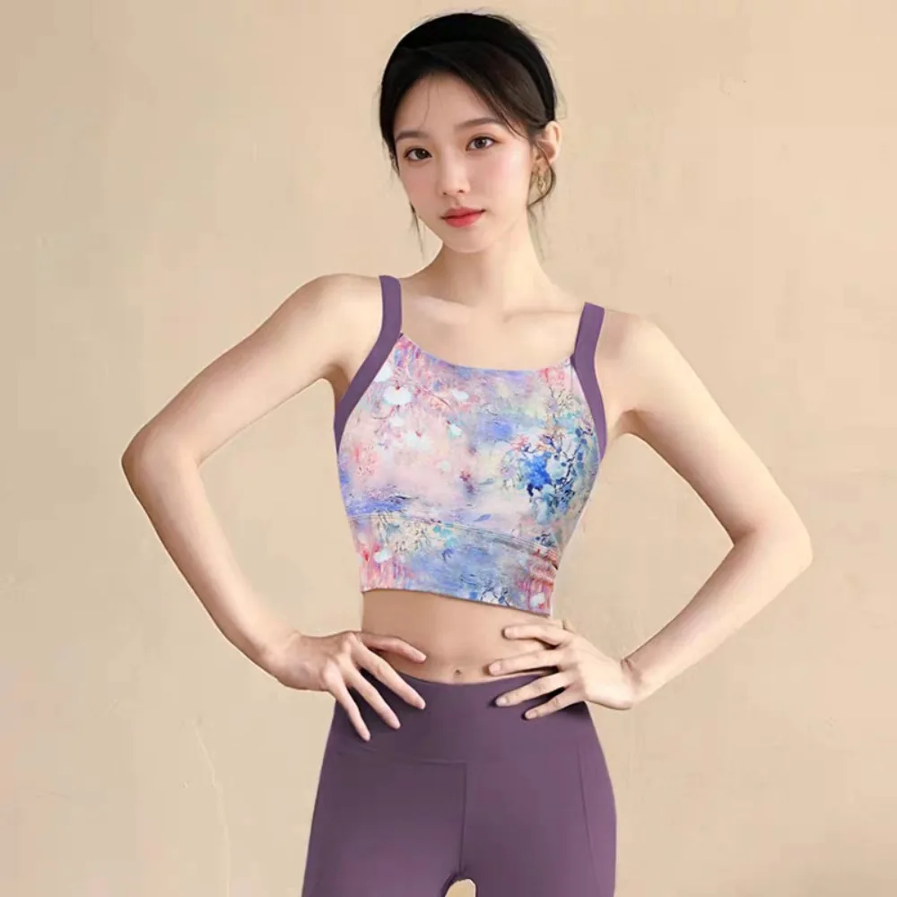 Women's 2PCS Gym Yoga Suit Fitting Sports Set Workout Breathable T Shirts Bra Short Sleeve Crop Top Bell-bottoms Leggings Suit