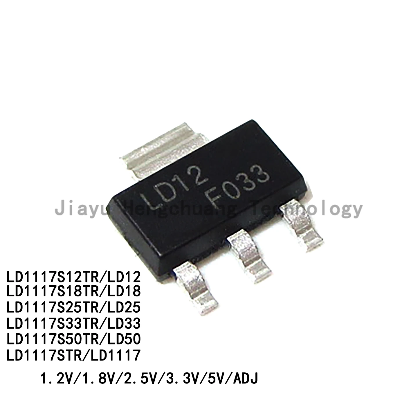 10PCS LD1117S12TR, LD12, LD1117S18, LD1117S25 (2.5V), LD1117S33 (3.3V), LD1117S50TR, LD1117STR, SOT-223 Linear Regulator ICs