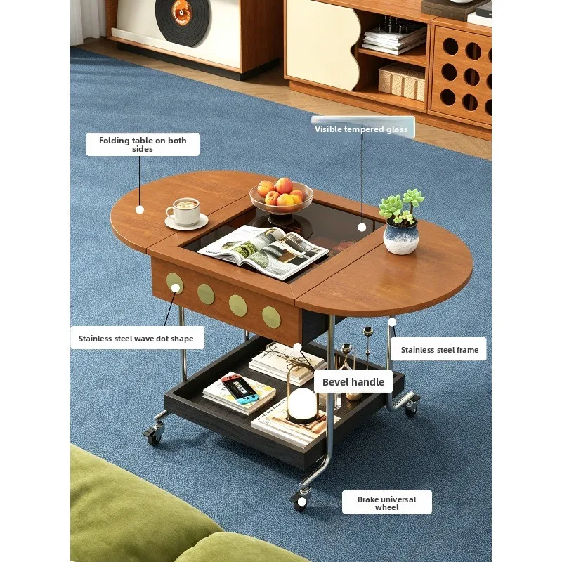 Household storage cart Foldable round multi-function table Ranger