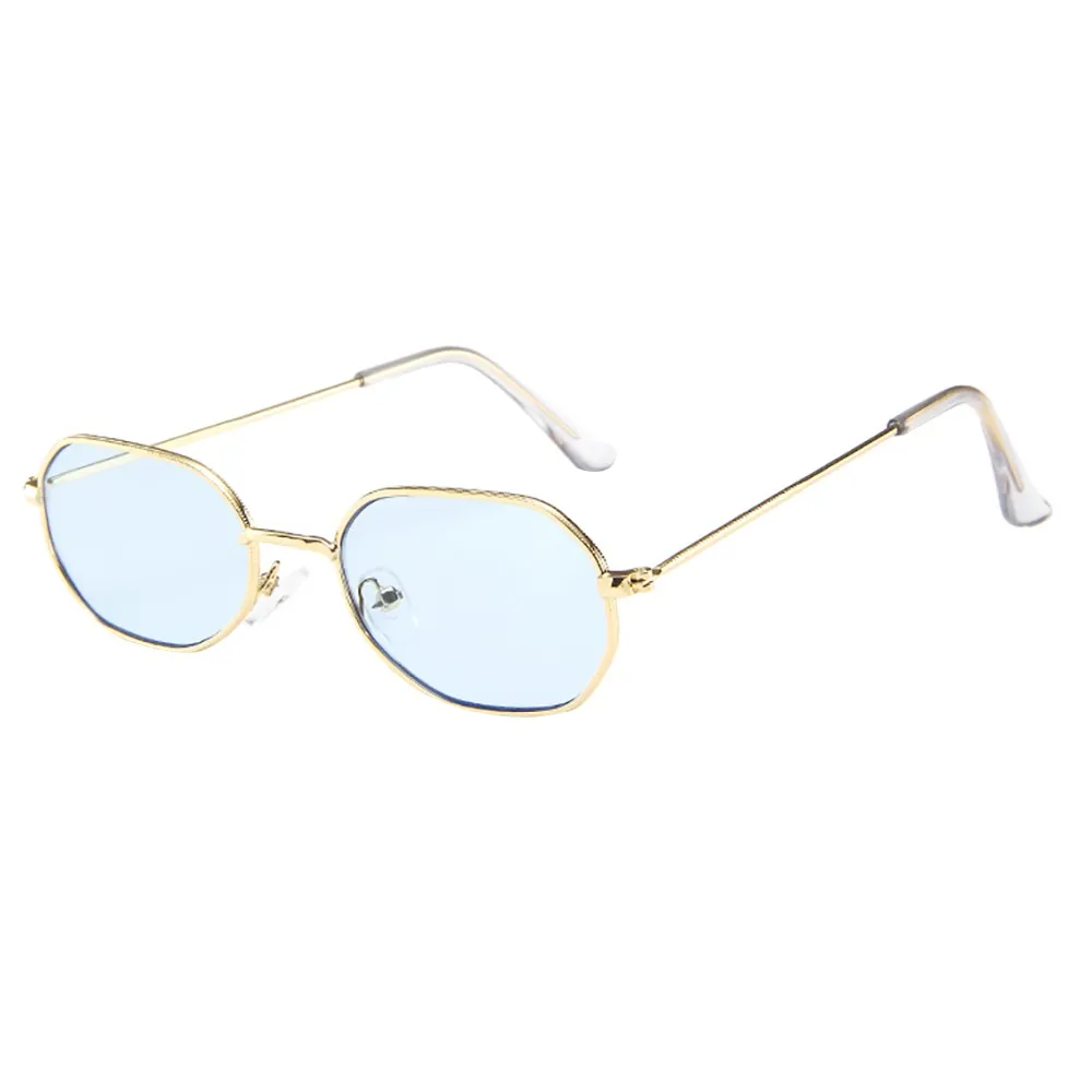 Limited Edition Gold-Rimmed Blue Mirror Square Frame Sunglasses For Women Retro Glasses Neutral Small Frame Sunglasses Glasses