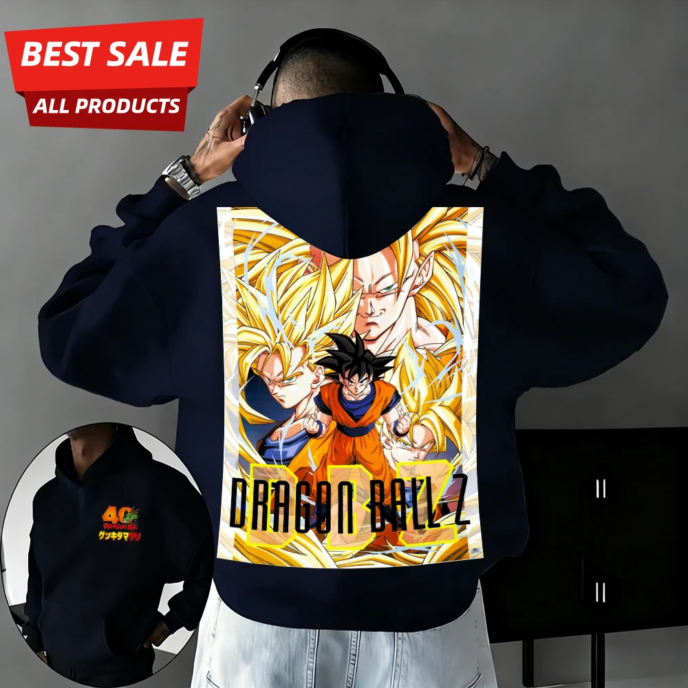 2026 Neue Herbst/Winter Dragon Ball 40. Jubiläum Wukong 100% Baumwolle Anime Bedruckter Hoodie Übergröße Lässige Streetwear Unisex