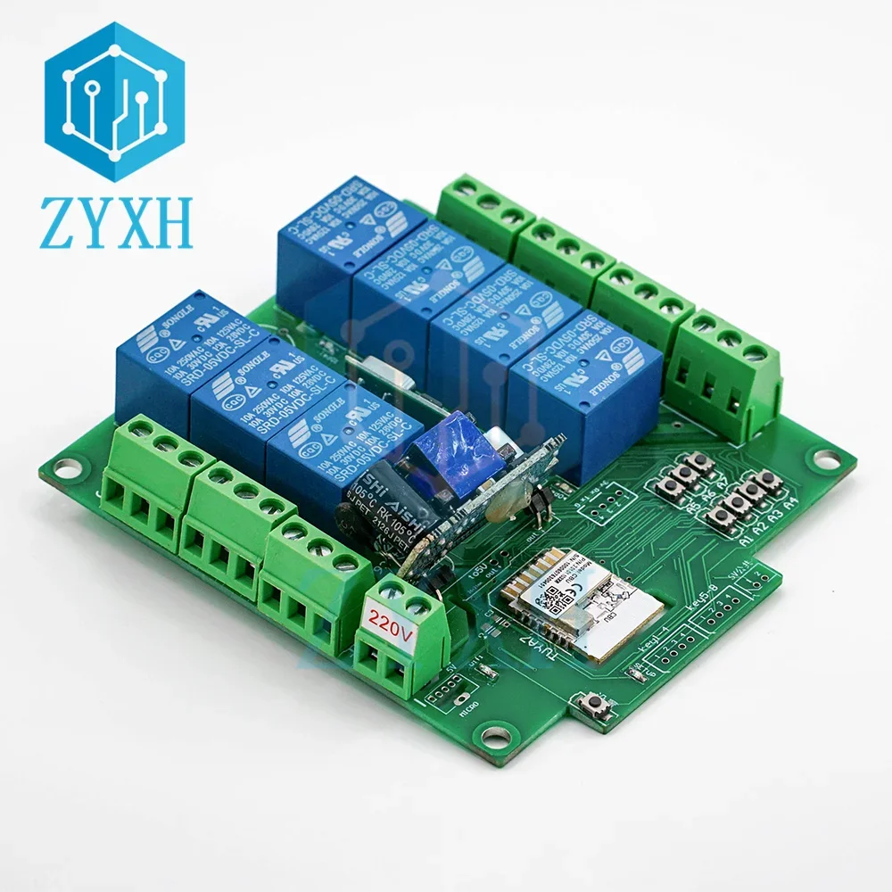 Tuya 7 Way WiFi Remote Control Relay Adapter Switch DC 7-27V AC 85-250V Jog Interlock Linkage 433mhz RF IoT Relay Module