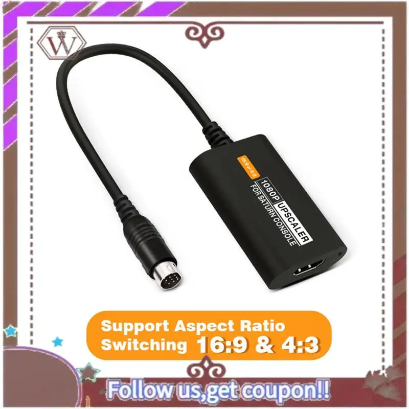 ABBG-For Sega SS Saturn - محول متوافق Saturn 16:9/4:3 محول S-Video 1080P