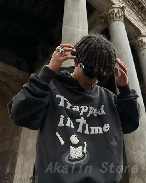 Men's and Women's Hoodie High Quality Foam 3D Popular Patterns Pattern Y2k Sweatshirt Pure Cotton Harajuku Streetwear Tracksuit