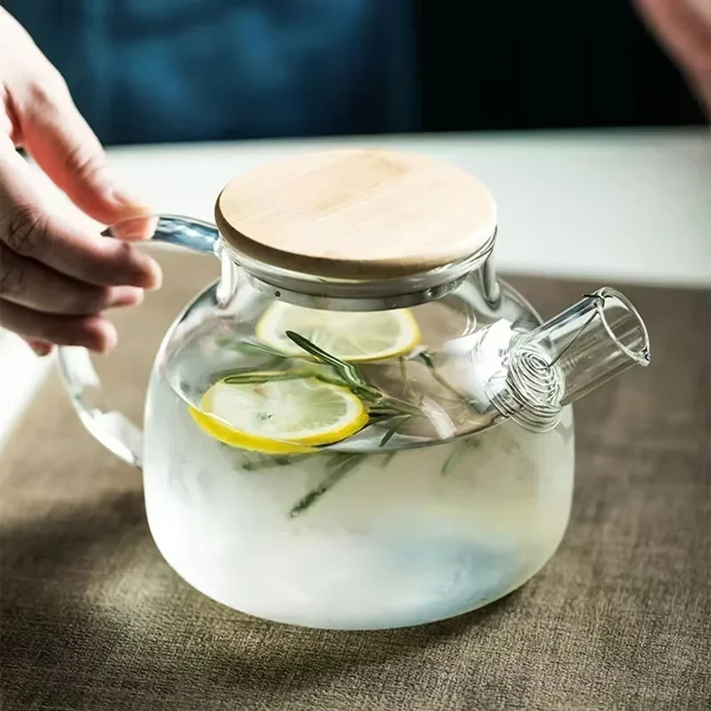 Chaleira de Vidro Borossilicato Transparente 1.8L, Resistente ao Calor, Grande, para Chá de Frutas, Chá de Flores, Chaleira Puer, Copo, Ferramenta para Escritório e Casa