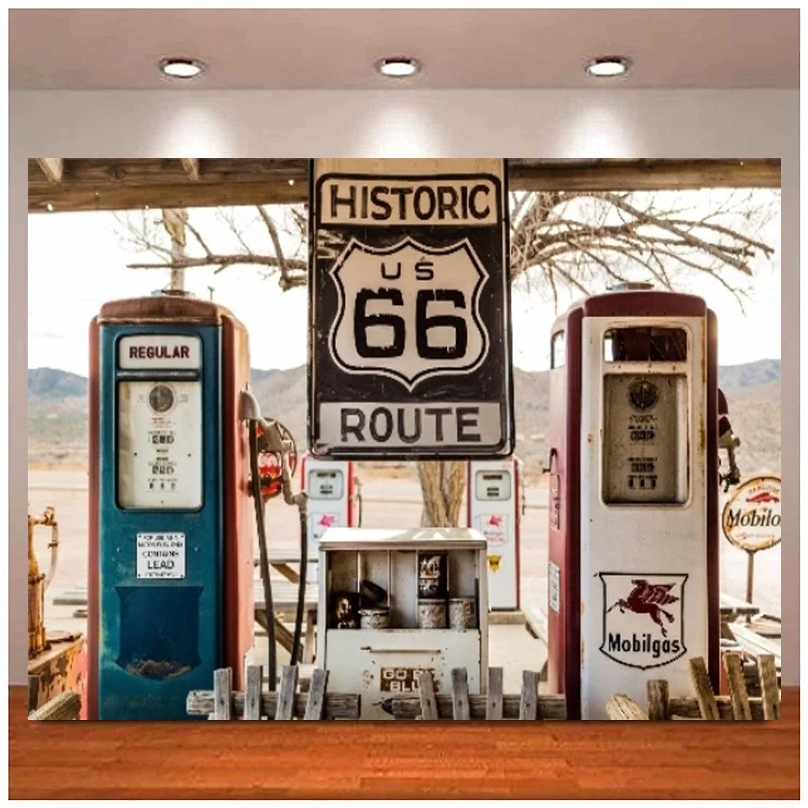 Фон для фотосъемки, старый исторический запуск, маршрут 66, фон для дня рождения, вечеринки, декор, фотостудия, баннер для фотосессии