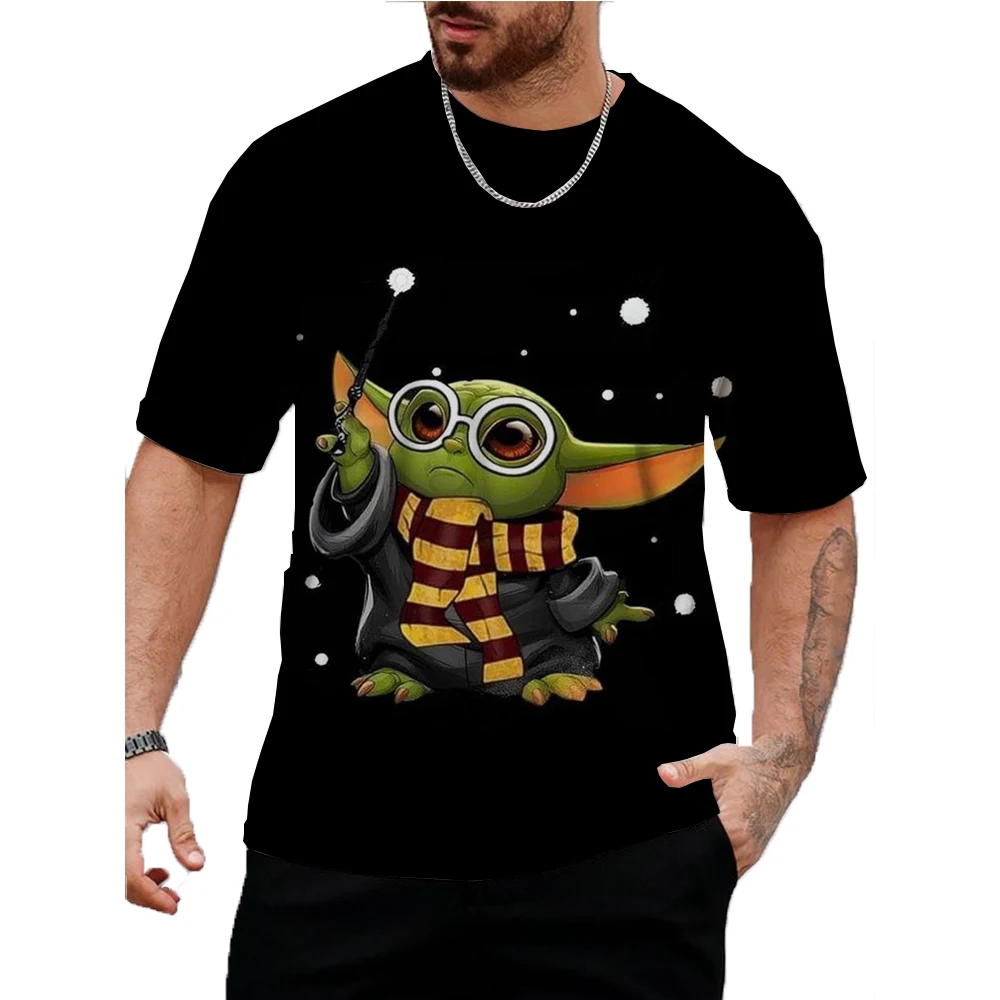 Vintage T-Shirt For Men Marvel Yoda Baby 3D Printed Casual Round Neck Shirt Quick-Drying Exquisite Oversized Men's Clothing Boy