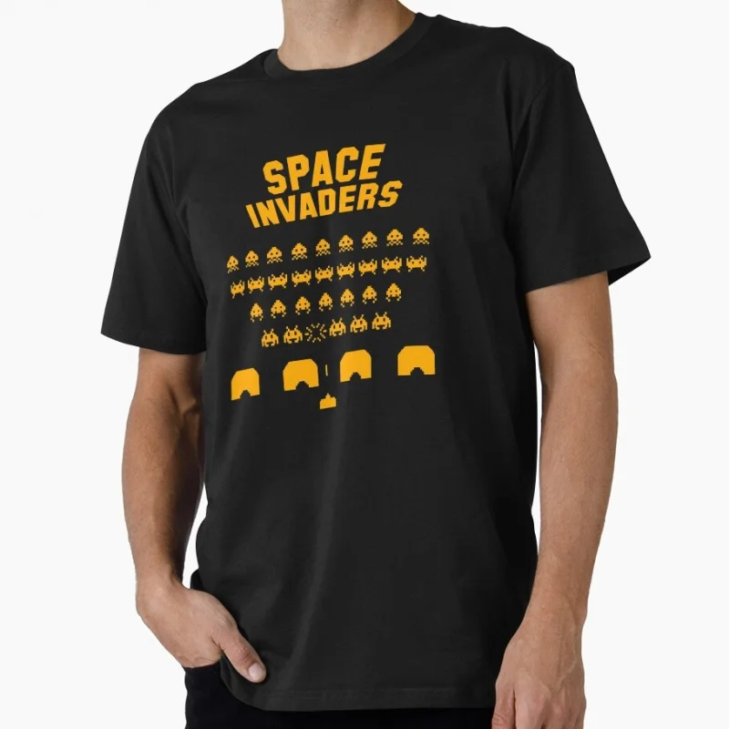 

80's Retro Pixel Screen Cartoon Space Invaders 0601 Arcade Gift T Shirt Old school games Graphic Clothes US Size Tops S-6XL