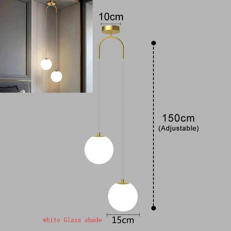 Moderne glazen LED hanglampen, Scandinavische woonkamer- en slaapkamerarmaturen, binnenverlichting, restaurant, bar, huisdecoratie, hanglamp