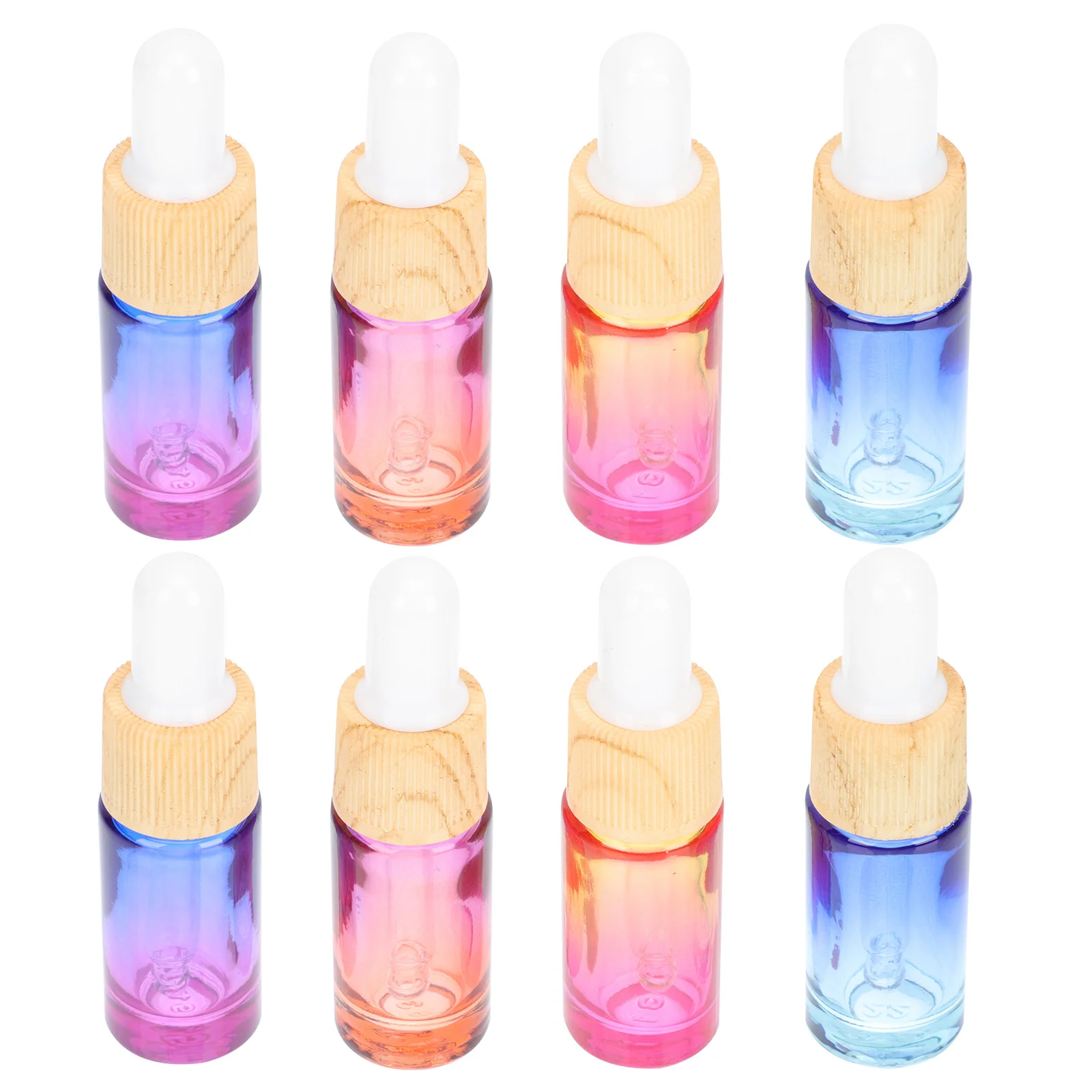 

8Pcs Dropper Bottle Set Gradient Wood Grain Glass Bottles for Essential Oil Perfume Liquid Cosmetics Travel Storage Sub Bottle