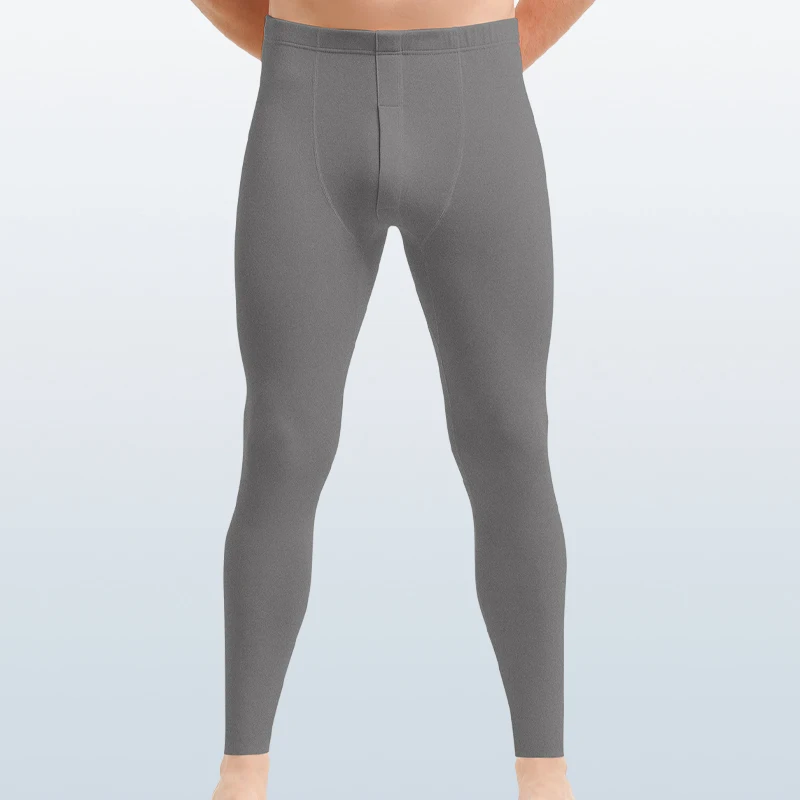 Men's thermal underwear with fleece and thickened cotton and woolen pants, worn inside as slimming leggings for autumn and winte