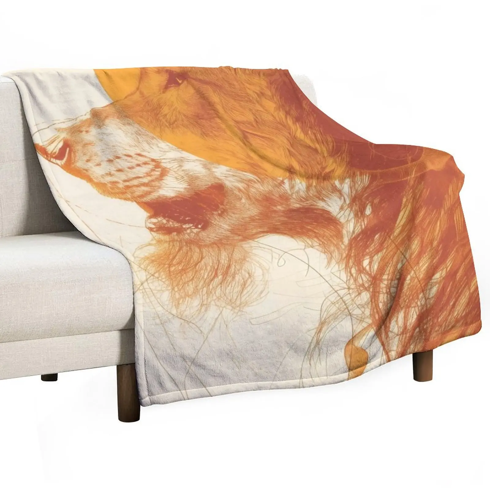 Lycanthropy in Orange Abstract Print Throw Blanket heavy to sleep Single Blankets