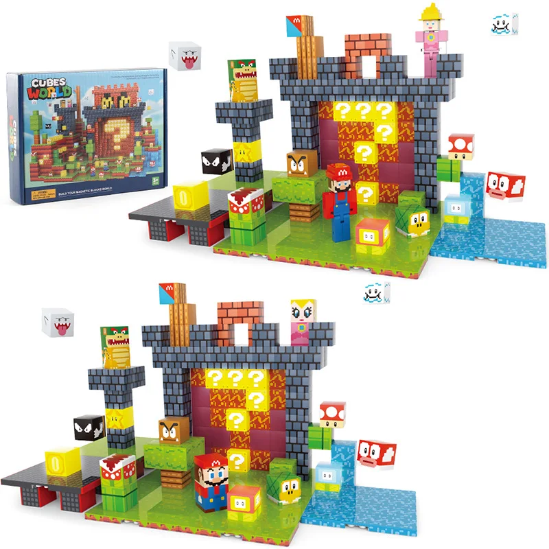 Children Building Toys 111pcs Magnetic Blocks Set Build Mine Magnet World Model for Boy Girls STEM Montessori Sensory Cubes Gift