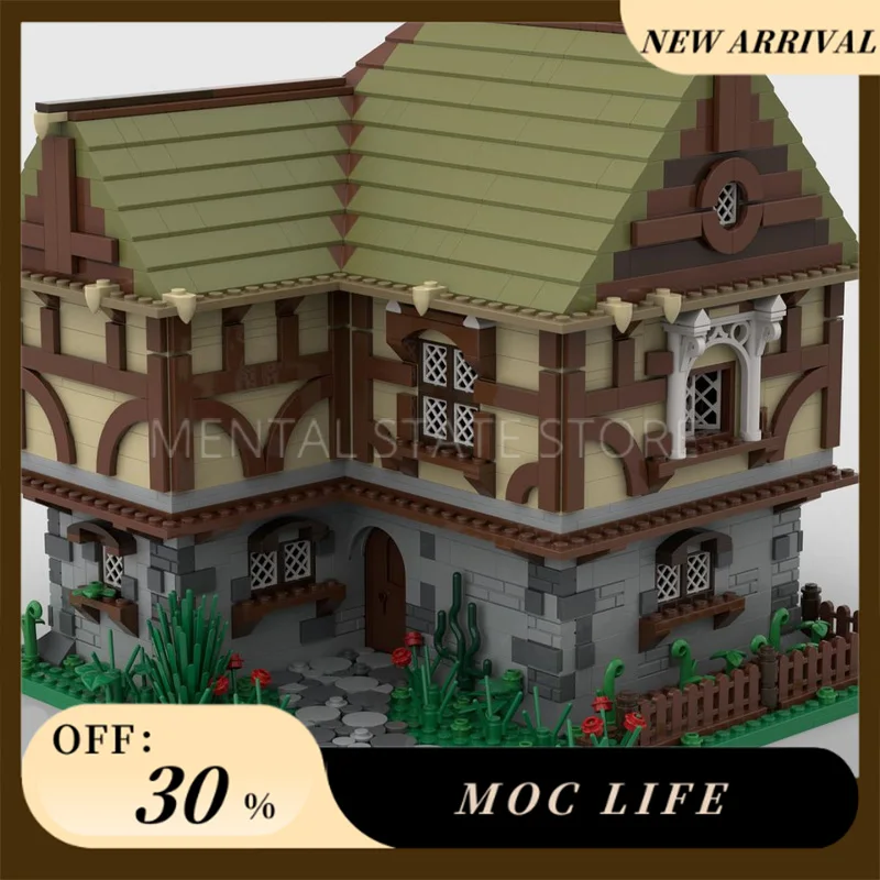 NUOVO 1659PCS Personalizzato MOC Medievale-casa Building Blocks Tecnologia Mattoni FAI DA TE Assemblaggio Creativo Giocattoli Educativi Regali di Festa