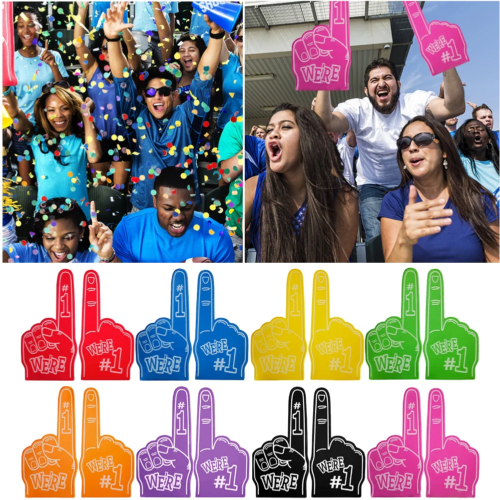 

1PCS Big Hand Gloves Palm Victory Gesture Cheering Event Gloves No. 1 Games Cheer Gloves for Cheering Cheerleading Celebration