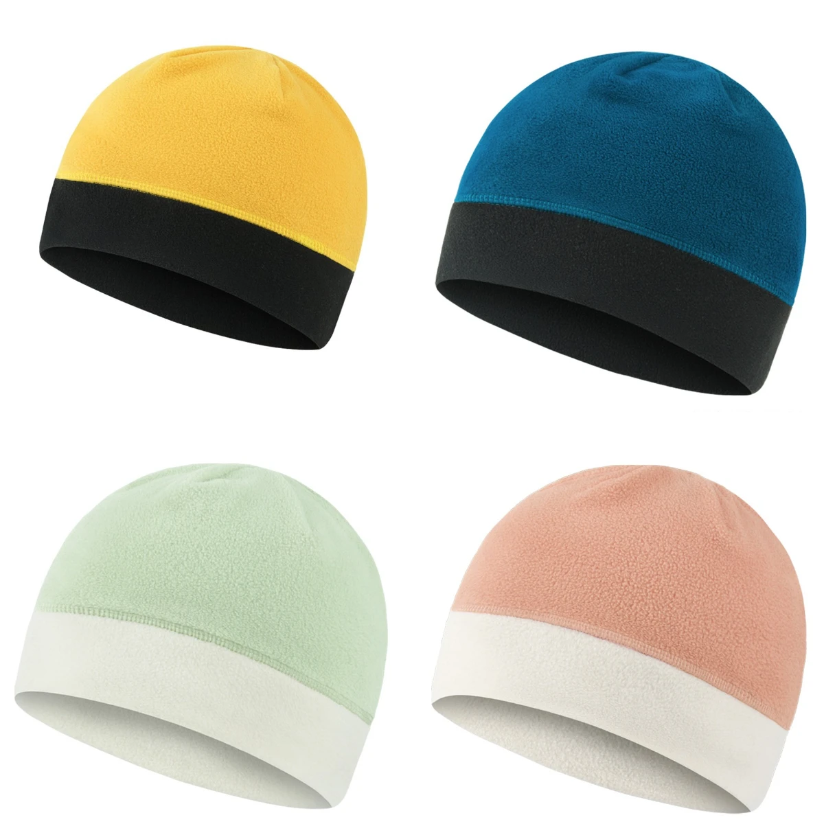 

Windproof Fleece Ear Protection Hat Double-sided Fleece Warm Small Hat Autumn and Winter Soft Breathable Outdoor Sports Warm Hat