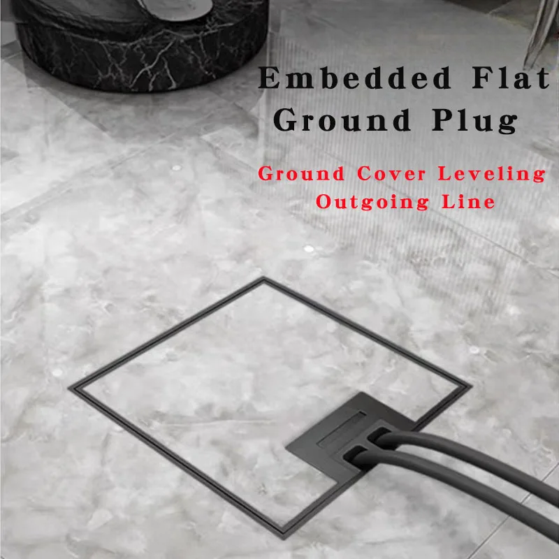 

130mm*130mm Universal Inlaid Floor Hidden Socket Home-appliance Socket Waterproof Floor Socket Tile Filled Floor Built In Socket