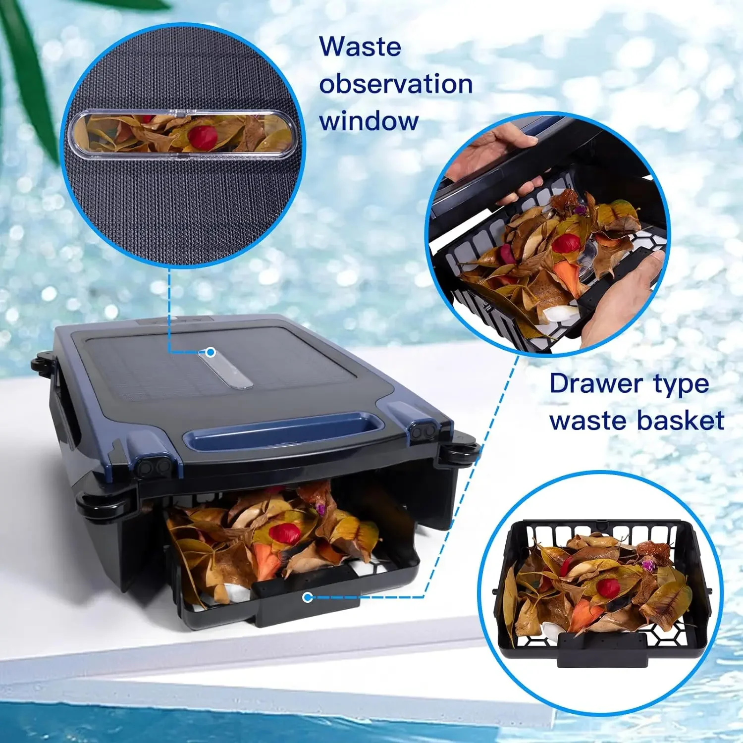 Pool Surface Cleaner Robot With Solar And Rechargeable Dual Mode, Cordless Robotic Pool Cleaner