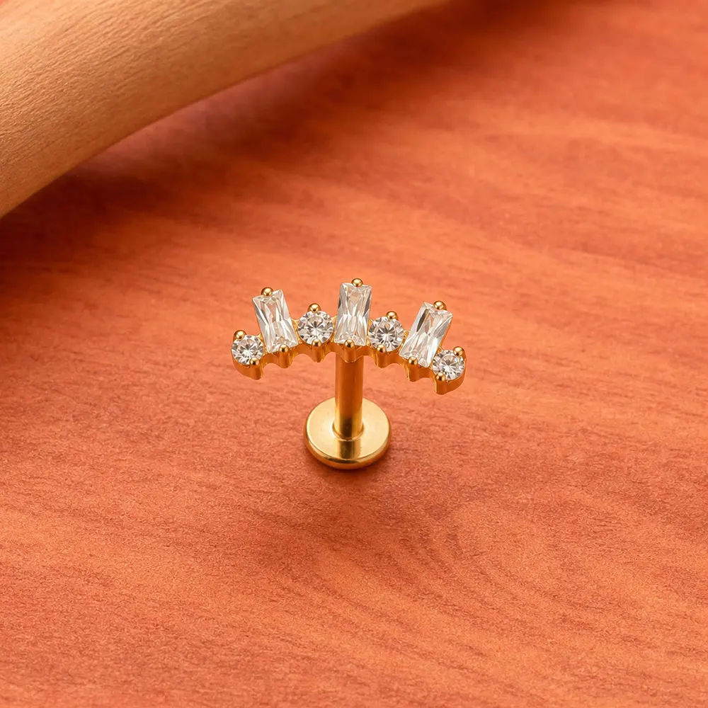 ZOOR ASTM F136 Titan-Ohrpiercing für Helix und Conch mit CZ-Top, Knorpel-Tragus-Ohrringe, Ohr-Lippenstecker, Zungen- und Nagelschmuck – Detail 7