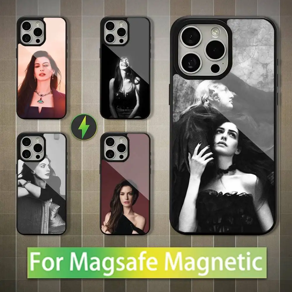 

Actor A-Anne H-Hathaway Phone Case For iPhone 16,15,14,13,12,11,Pro,Max,Plus,Mini,Magsafe,Magnetic Wireless Charging Case