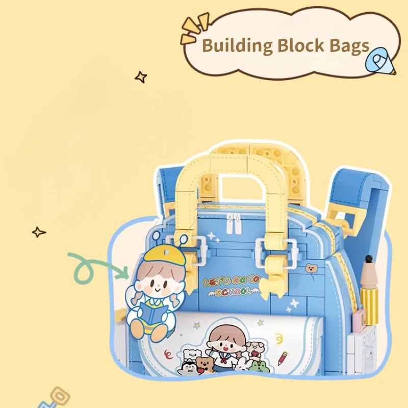 Zhuo Da Wang Genuine Co-branded Building Blocks Bag Children's Assembly Toy Model Ornaments Girl Holiday Gift Collection