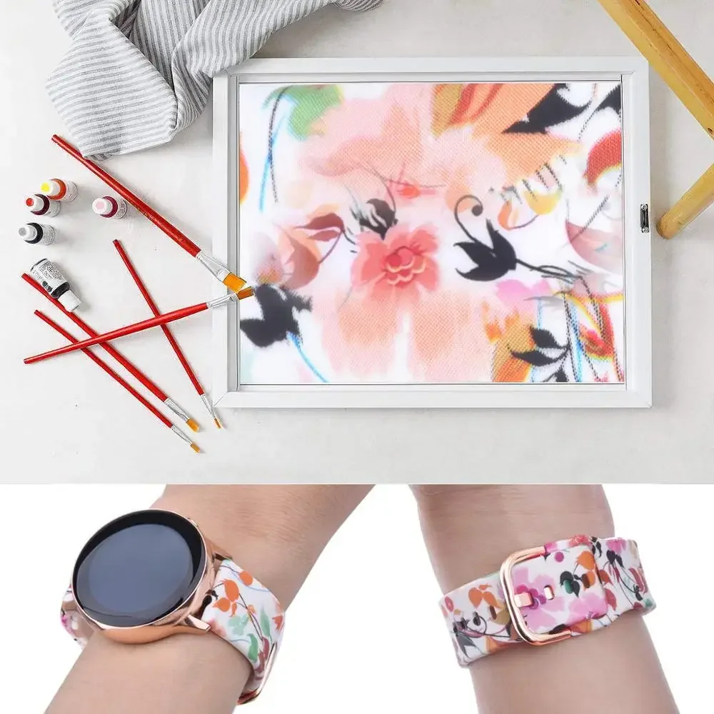 20mm Printing Silicone strap for Samsung Galaxy Watch 7 6 5 4 40/44mm band Amazfit Active 2 Garmin Forerunner 570 47mm Bracelet