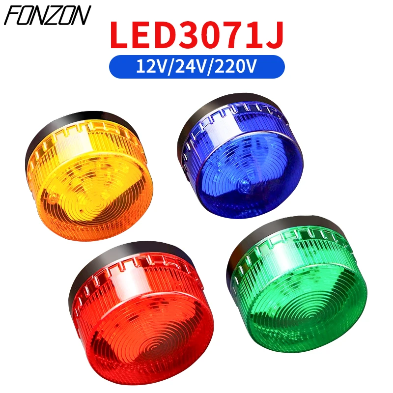Strobe Signal Warning light LED 3071J alarm sound buzzer 12V 24V 220V LED Lamp small Flashing Light Indicator lights