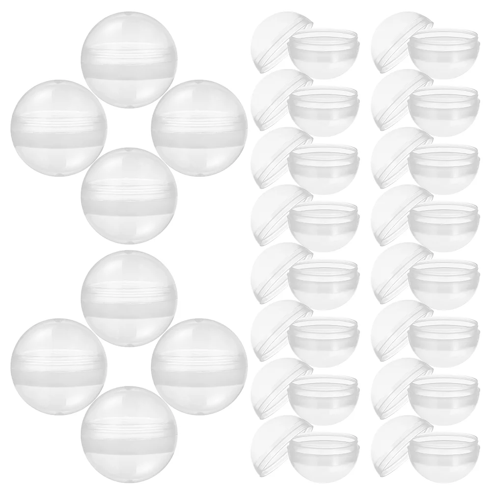 100 Pcs Mini Globe Round Shell Fillable Case Vending Machine Clear Balls Snowball Capsules Transparent for Prize Child