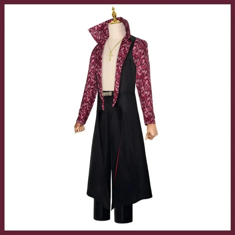 

OPLive Action Movies Dracule Mihawk Cosplay Costume Stand-Up Black Printing Long Sleeves Coat Trench Uniform Full Set Man 8f5d][