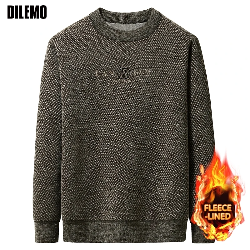 Velluto spesso di alta qualità caldo uomo marchio di moda autunno inverno slim fit pullover in maglia maglione di design maglione casual di lana coreana