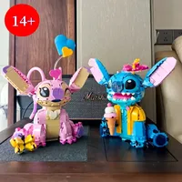 New Stitch Angel CP Building Blocks 2025 - Large Piece Cartoon Toys with Moving Ears Kids Assembly Gift for Boys Girls Birthday