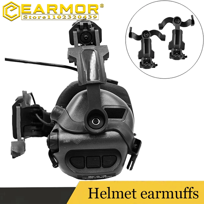 

EARMOR M32 Helmet Headphones, Airsoft Shooting Earmuffs, Equipped with ARC Helmet Rail, Electronic Hearing Protector