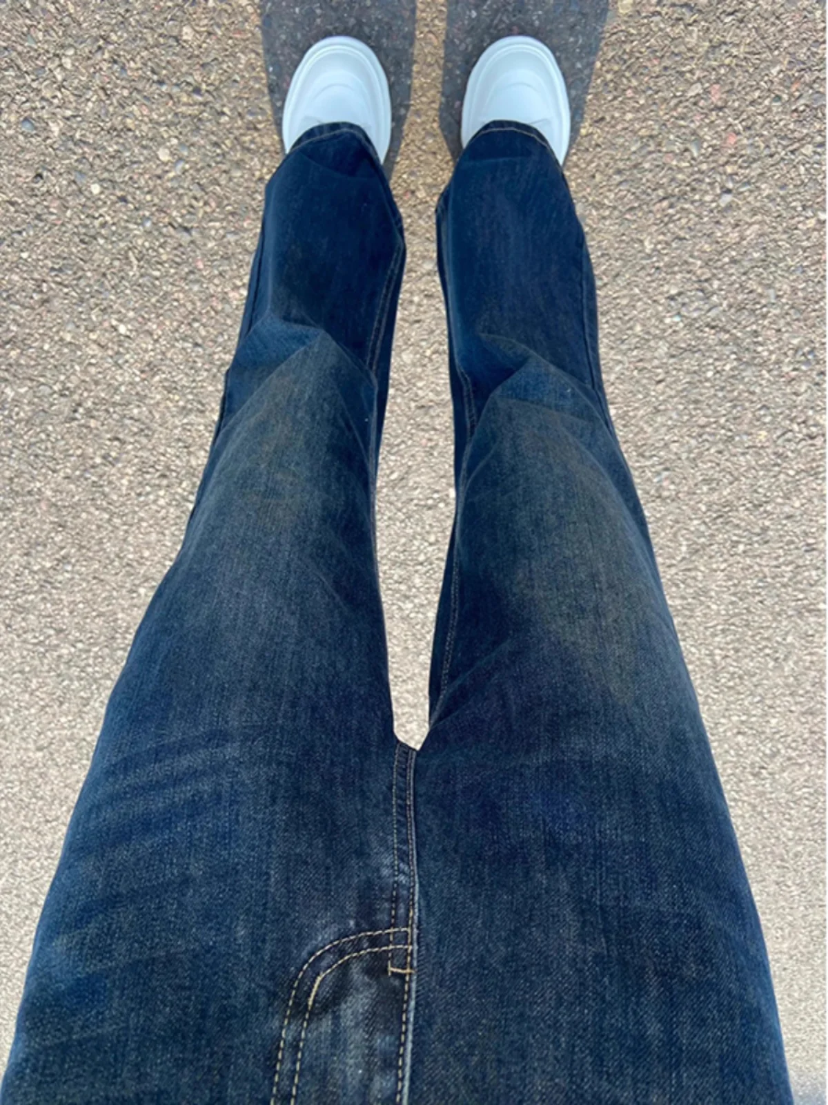 

Cleanfit Men's Slim Fit Straight Leg Denim Jeans Elastic Deep Blue High Street Sle Autumn Faion Trend Youth Polyester Fiber