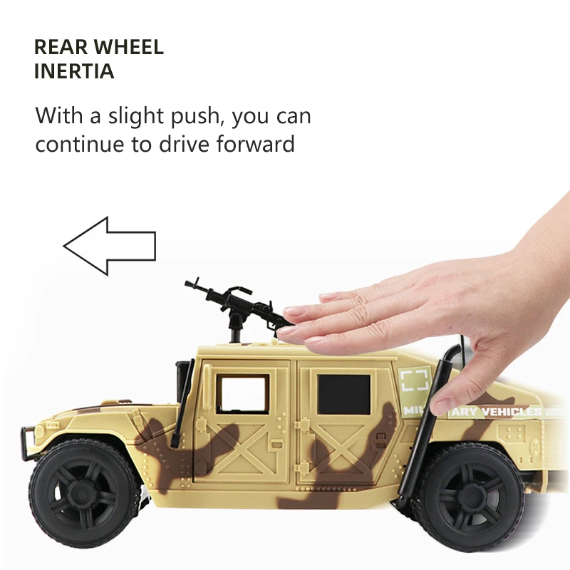 Large 1:16 Hummer field vehicle military model car armored vehicle tank missile boy 6 years old 8 children\'s toy car