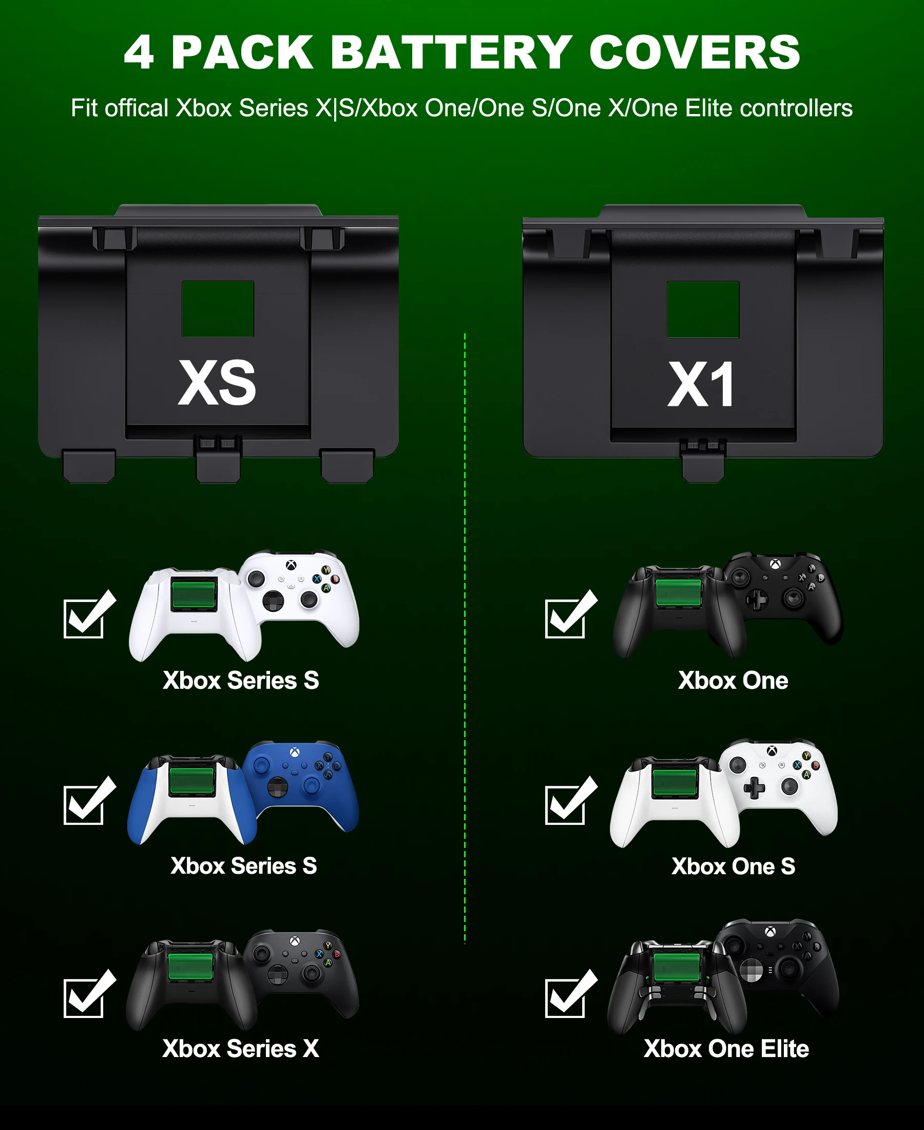 BEBONCOOL  Rechargeable Battery Pack For Xbox One Gamepads 2*4800mWh Batteries For Xbox Series X/S Controller With Type-C Cable view 6
