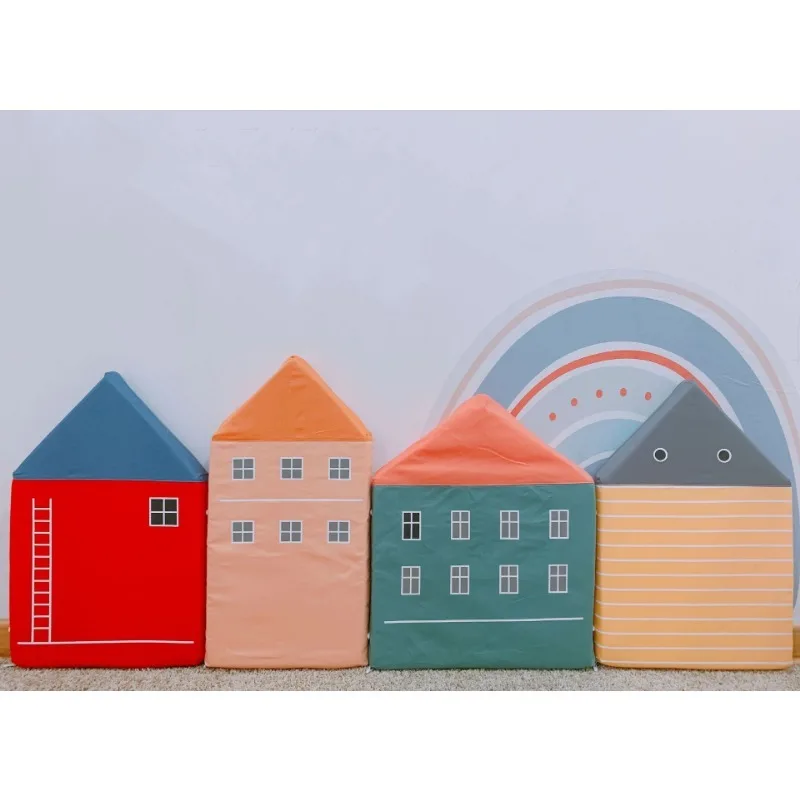 Children's Ins Small House Anti-collision Bed Surround Home Decoration Four-piece Baby Room Bedding Supplies Four-season General